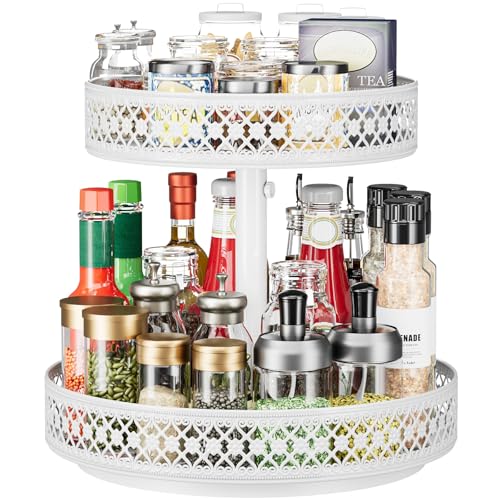 2 Tier Lazy Susan Organizer (2 Tier White)