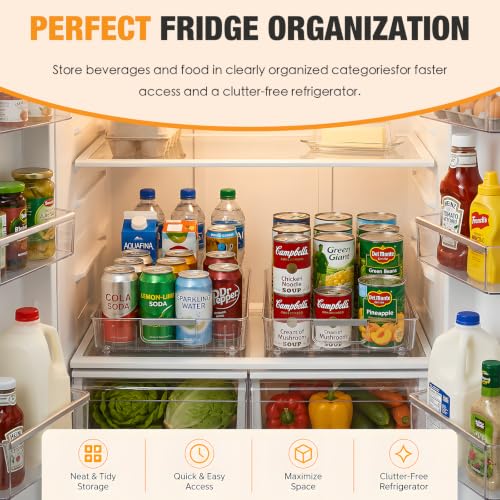 2 Pack Profile Fridge Organizer Bins with Wheels (2 Count)