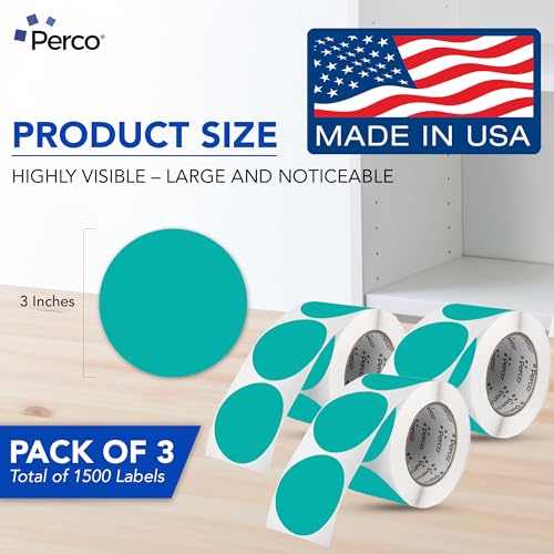 Teal Perforated Round Circle Dot Sticker 3 (Teal / 3 Inch)