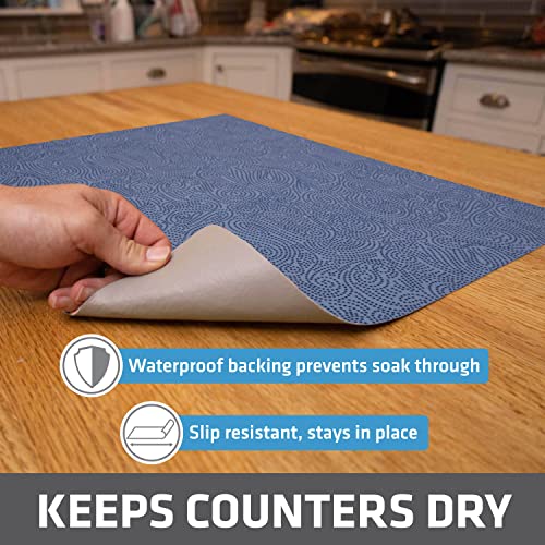 Jumbo XL Dish Drying Mat (Borage Blue Stucco / 19" x 24")