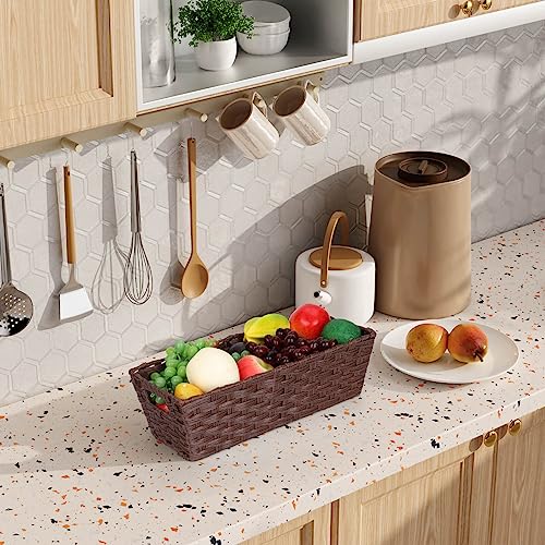 Plastic Wicker Storage Baskets (2 Count)