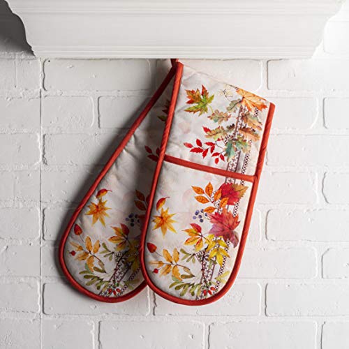 Double Oven Mitts 100% Cotton Double Oven Glove (056 - Amarante / 7" x 35" (Double Oven Mitt))
