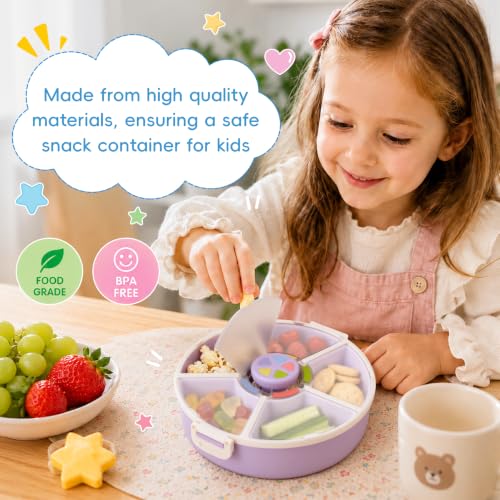 Kids' Rotating Snack Container Set (Purple 2 Pack)