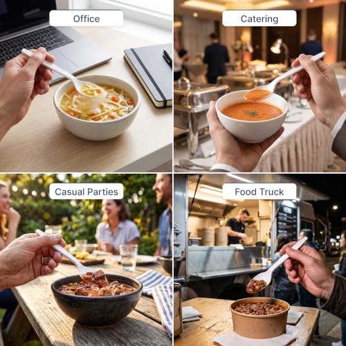 Extra Heavy Duty Plastic Soup Spoons