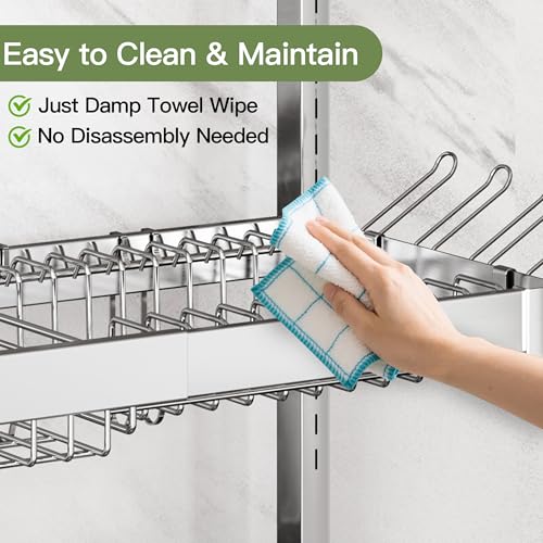 Over The Sink Dish Drying Rack (Silver / 25.5"-35.5"(W)x11.9"(L)x31.5"(H))