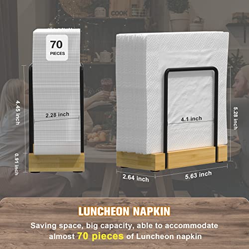 Napkin Holder for Table (Black/Natural / 5.78 x 2.51 x 5.04 inches)