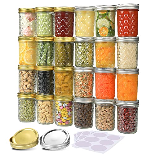 Mason Jars 8 oz (8 oz- 24 Pack)