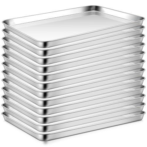 18x13 Inch Stainless Steel Half Baking Sheet Set of 12 (17.5x13x1)