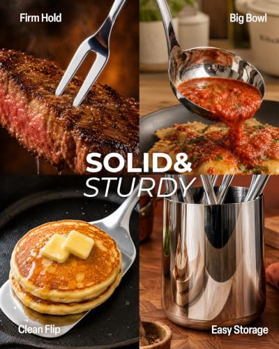 Stainless Steel 8 Piece Cooking Utensil Set (8 Piece Set)