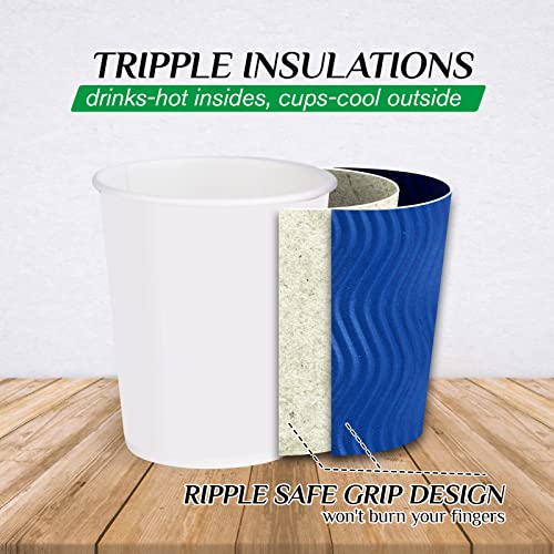 Disposable Paper Coffee Cups (8oz-120pack)