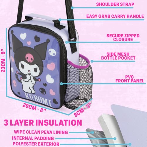 Kuromi Girls Lunch Box 3Pc Set (Purple Kuromi)