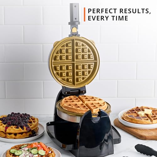 Waffle Maker Rotating Belgian Waffle Maker (Rotating Waffle Maker - Ceramic Plates)
