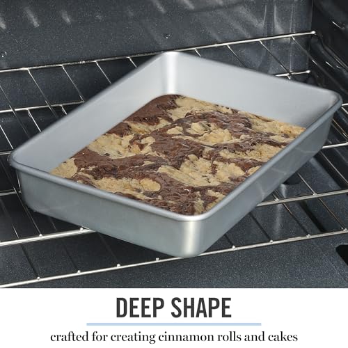 Gallen 13 x 9 Inch Rectangular Nonstick Carbon Steel Cake and Baking Pan (Silver / 13" Cake Pan)