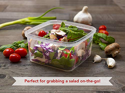 32 oz 20 Pack Square Clear Deli Containers with Lids Disposable BPA Free Square Plastic Food Storage Containers with Lids Airtight for Meal Prep Take Out Kitchen (32 oz)