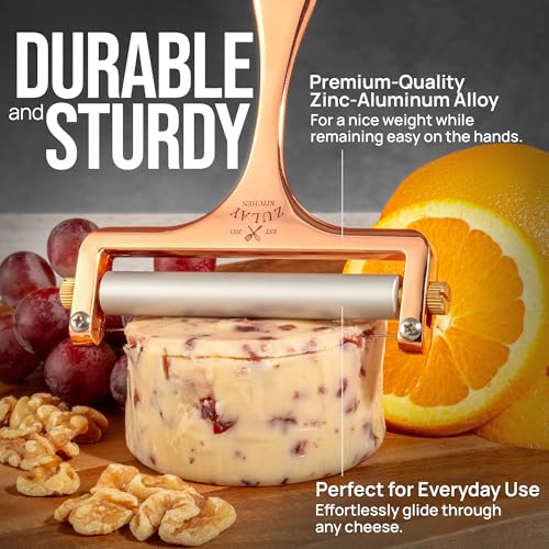 Zulay Adjustable Cheese Slicer (Rose Gold)