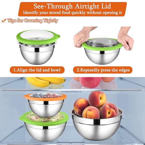 Mixing Bowls with Lid Set of 3 (6 Count)