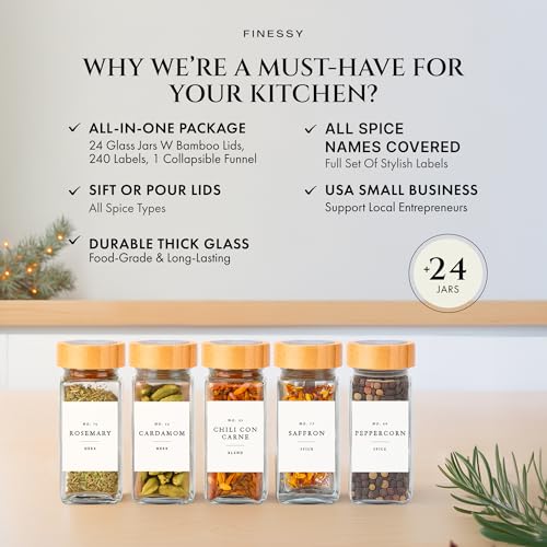 Glass Spice Jars With Bamboo Lids (4 Count)