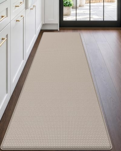 Kitchen Floor Mats Cushioned Anti Fatigue (Beige / 59"l X 17"w X 0.4"th)