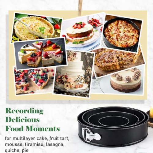 4 Pack Springform Pan Set 4 (4", 7", 9", 10" - 4 Pack Cake Pan Set)