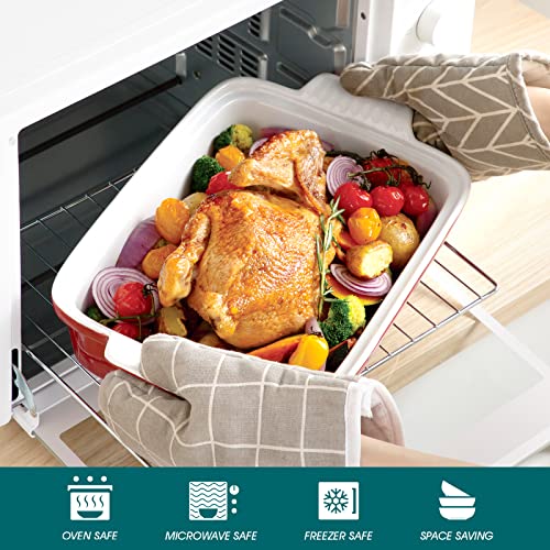 Blossom Casserole Dish With Lid (Red / 3.8 Quart)
