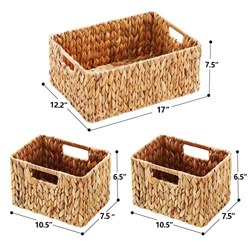 Water Hyacinth Storage Baskets (17 x 12.2 x 7.5 inches / Natural (Water Hyacinth))