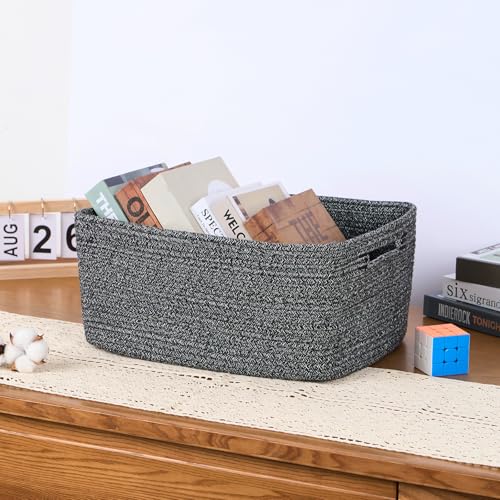 Large Storage Baskets for Organizing (4pcs-L17×W13×H7.5" / Dark Gray)