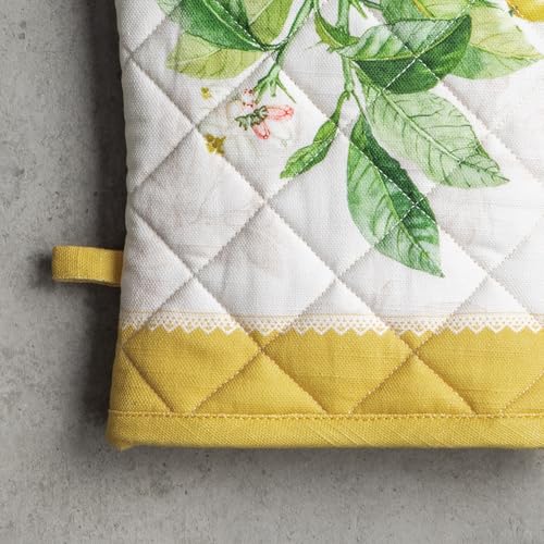 Maison d'Hermine Oven Gloves 100% Cotton Oven Mitt (004 - Limoncello / 7.5" x 13" (Oven Mitt))