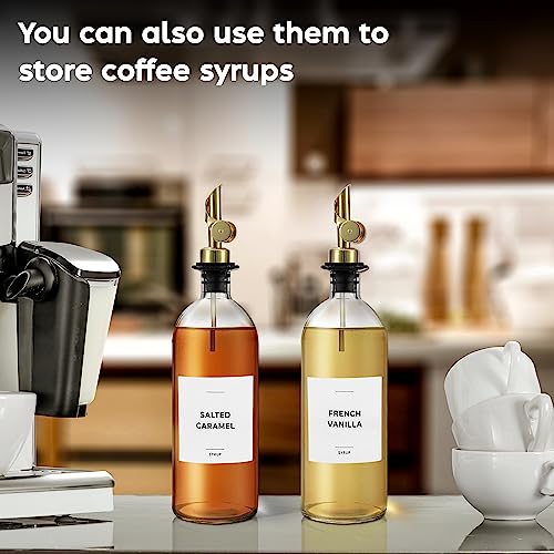 Olive Oil Dispenser Bottle (16.9 fl oz (2-Pack) / Gold)
