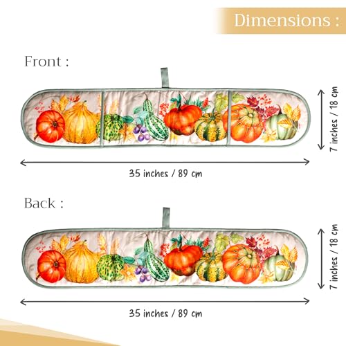Double Oven Mitts 100% Cotton Double Oven Glove (085 - Lumina / 7" x 35" (Double Oven Mitt))