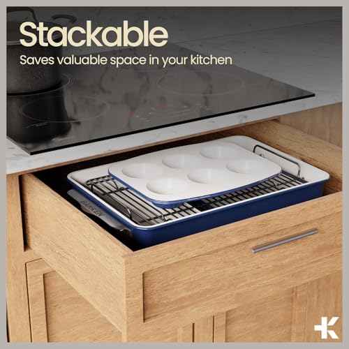Bakken 8 Piece Stackable Bakeware Set (Blue / Pack of 8)