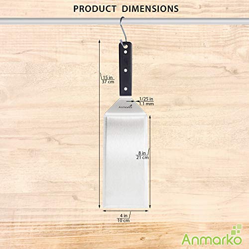 Turner 4x8 Stainless Steel Metal Griddle Spatula (ABS plastic handle turner)