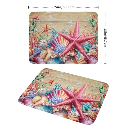 Dish Drying Mat for Kitchen Counter (Beach Starfish 0317 / 24" x 18")