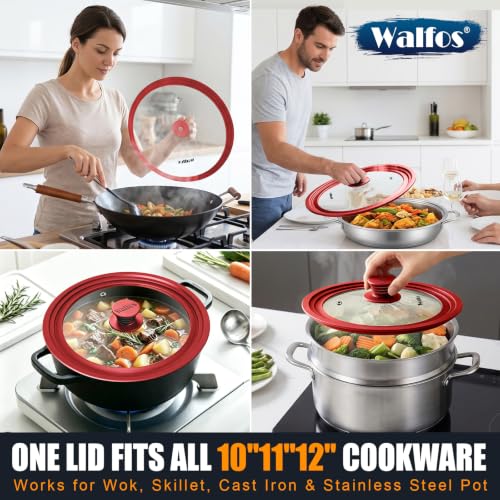 Universal Lid for Pots (10 + 11 + 12 inch / Red)