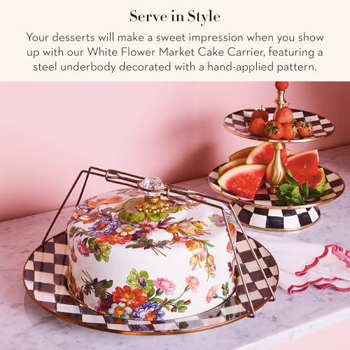 Enamel Cake Carrier (White Flower Market)