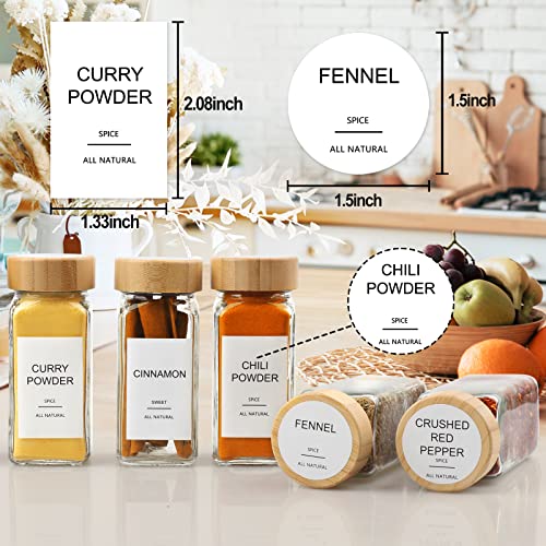 Glass Spice Jars with 398 Labels