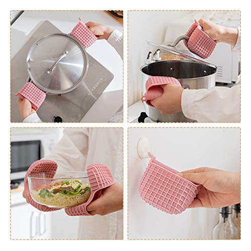 Mini Silicone Oven Mitts Set (Pink)