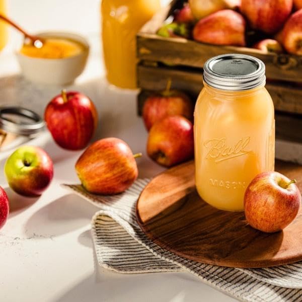 Regular Mouth Glass Mason Jars with Lids and Bands (Quart / 32 Oz (Pack of 6))