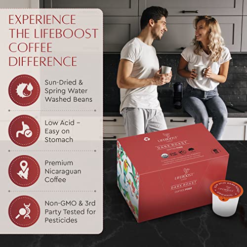 Dark Roast Organic Low Acid Coffee K Cups (10 Count (Pack of 1))