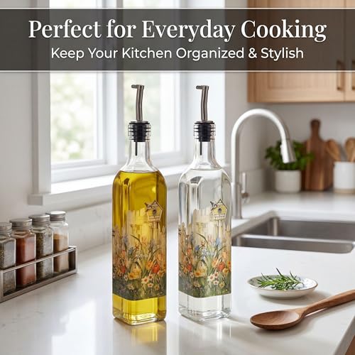 17oz Glass Olive Oil & Vinegar Dispenser Set
