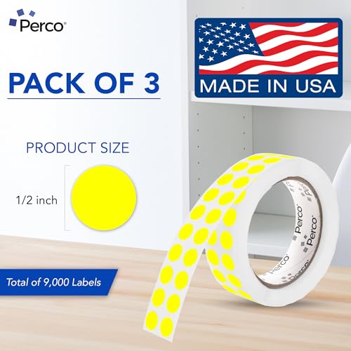 Neon Yellow Perforated Round Circle Dot Sticker 1 (Neon Yellow / 0.5 Inch)