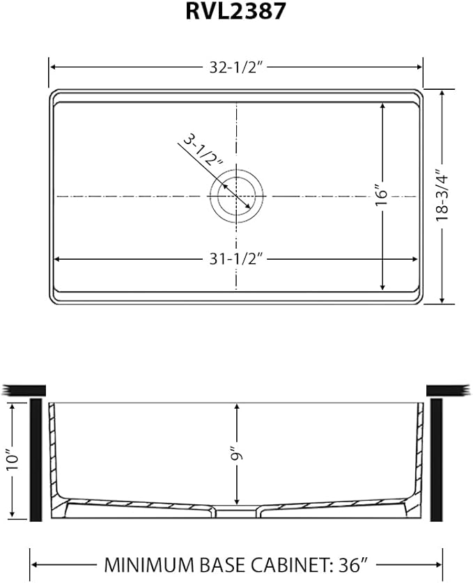 Ruvati 33 inch Fireclay Workstation Kitchen Sink - White Farmhouse Kitchen Sinks - Apron Front Sinks Single Bowl - MADE IN ITALY- RVL2387WH
