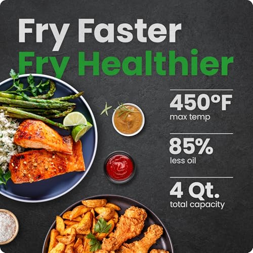 Air Fryer 4 QT Compact Airfryer for Quick & Easy Meals in Minutes (4 quart - No Window)