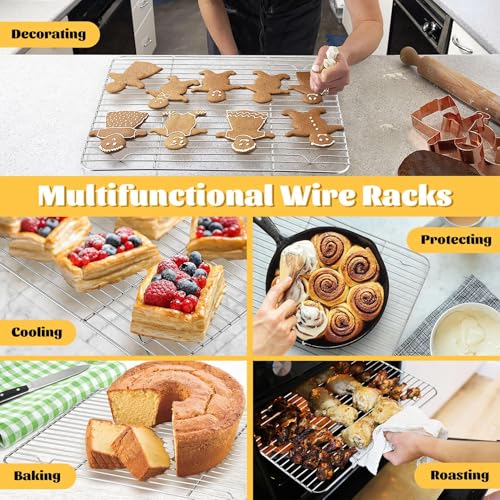 4 Pcs Baking Wire Rack for Cooling (15.3 Inch)