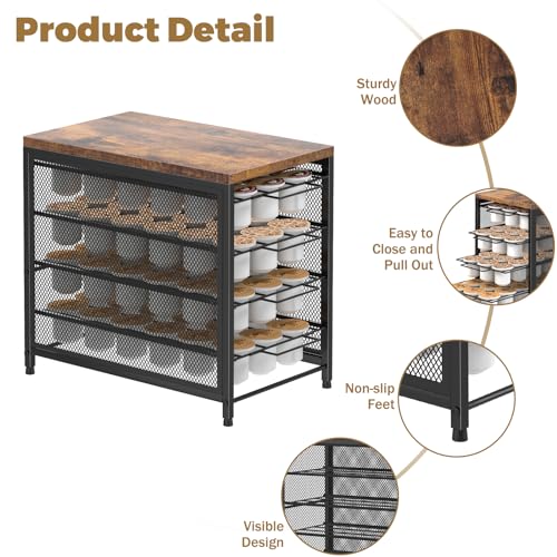 Coffee Pod Holder for Counter (Black-72 Pod)
