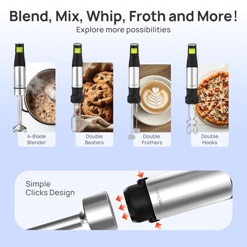 4-in-1 Immersion Blender Handheld Max 1100W, Trigger Speed Control (4 IN 1)