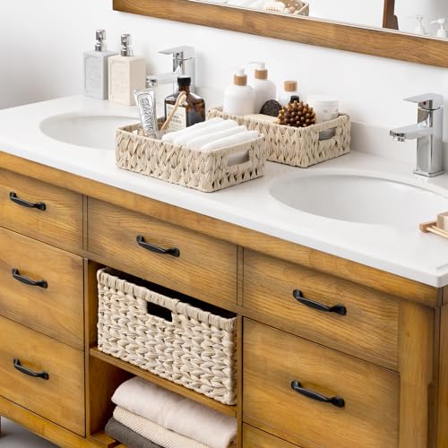 Wicker Baskets for Organizing (Butter Milk / 11¼"L x 7½"W x 3½"H)