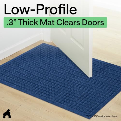 HydroABSORB Door Mat for Indoor Outdoor Use (Blue / 35" X 23")