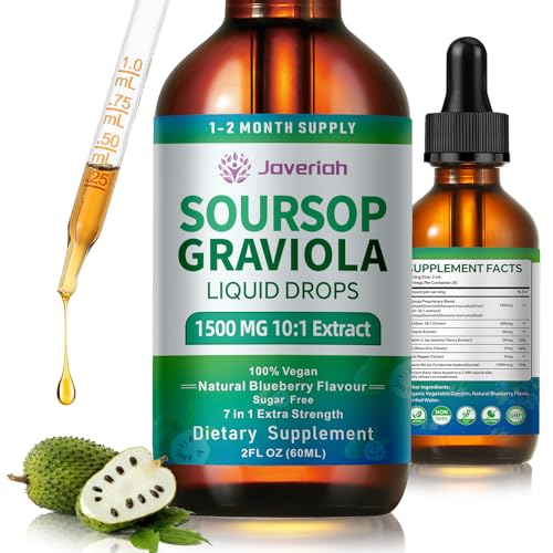 Soursop Bitters Liquid Drops Supplement with Irish Sea Moss & Turmeric for Cellular Support (1 Pack)
