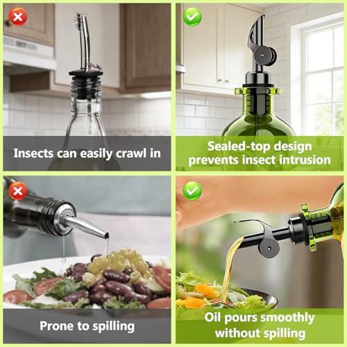 Olive Oil Dispenser Bottle Set of 2 (Printed Bottle / 12oz/350ml (Set Of 2))