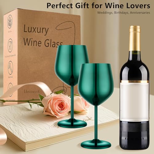Unbreakable Stainless Steel Wine Glasses Set of 2 (2 Count)